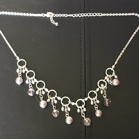 Women Necklace Silver Tone Fashion Jewelry Purple - Picture 4 of 9